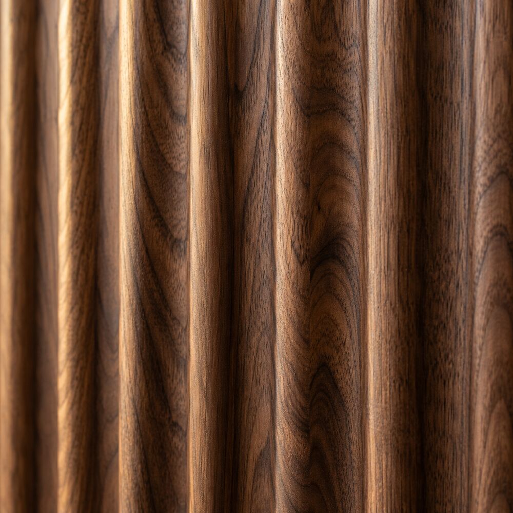 Fluted walnut, close-up